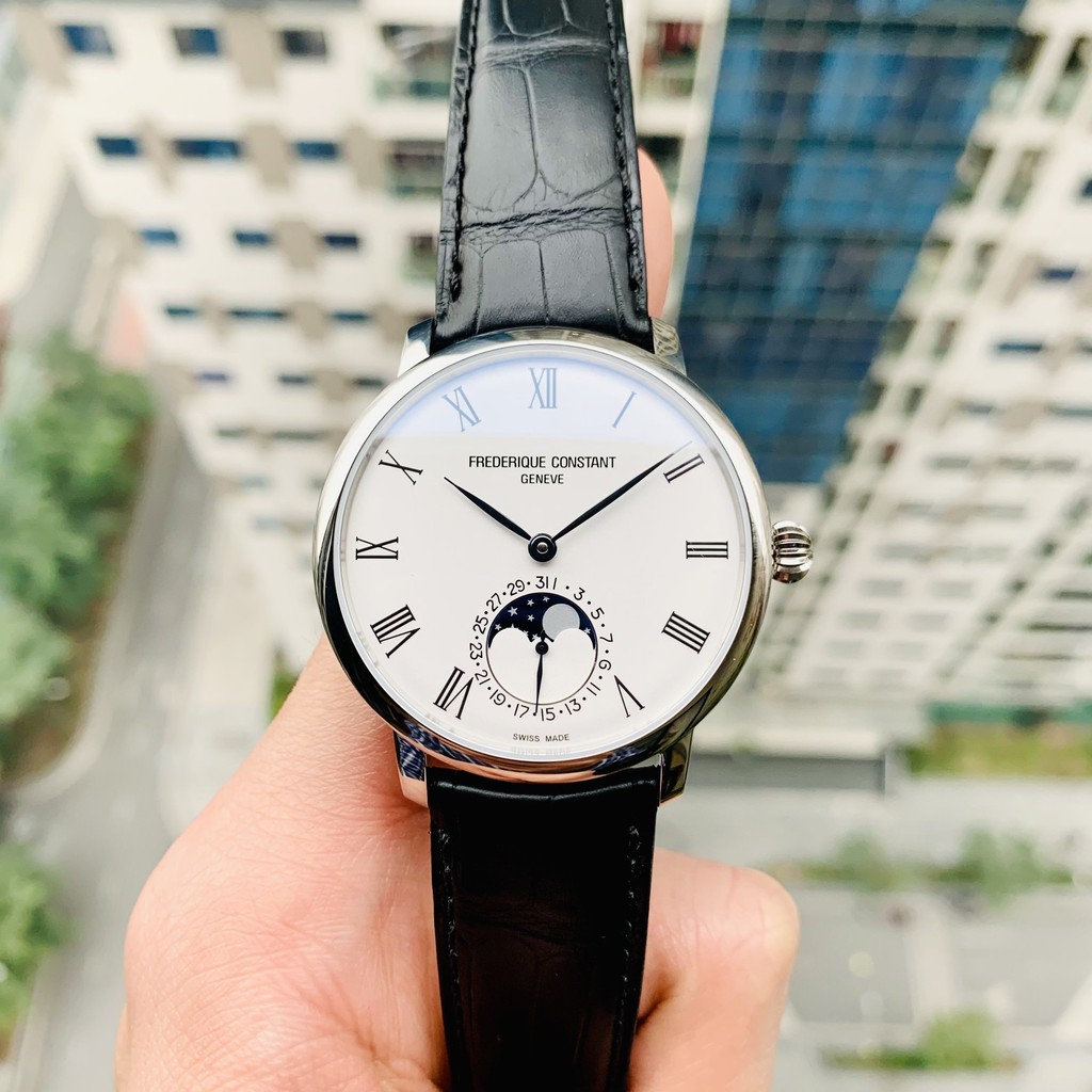 Đồng hồ nam chính hãng Frederique Constant MoonPhase White 705WR4S6 - Máy cơ tự động - Kính Sapphire