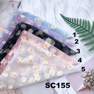 Khăn Bandana vải voan hoa cúc nhí siêu yêu