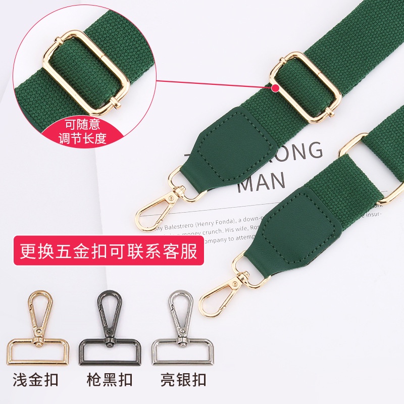 Dây Đeo Túi Xách Vải Cotton Canvas Màu Trơn 2022 Phong Cách Mới Cho Nam Và Nữ
