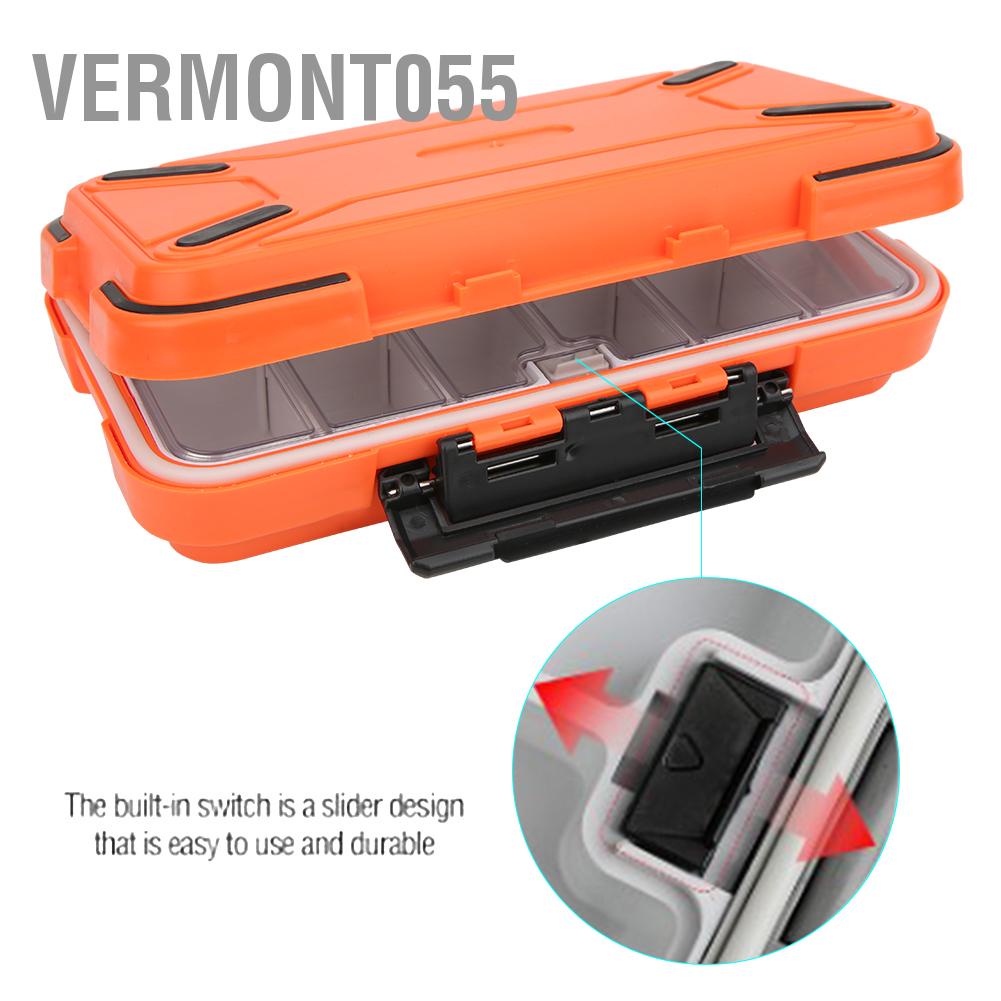 Vermont055 ABS Waterproof Fishing Tackle Box Bait Lure Hooks Storage Case Organizer Container Accessory