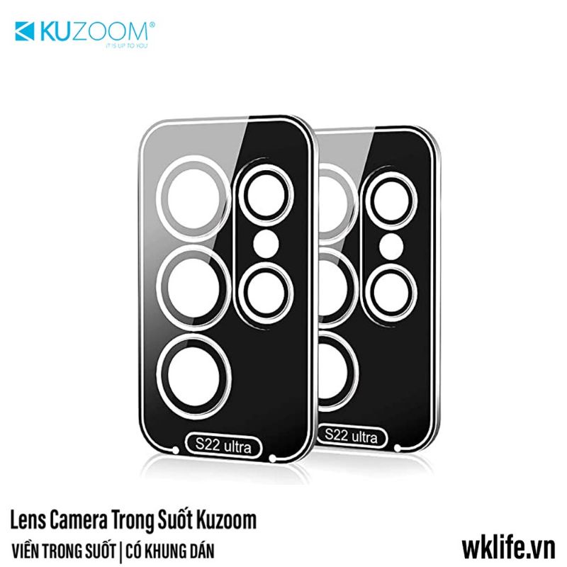 Bộ 5 mắt dán trong suốt bảo vệ camera cho samsung S22 Ultra /S23 / S23 PLUS / S23 ULTRA chính hãng Kuzoom