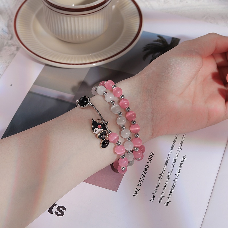 Vòng Tay Chuỗi Hạt Có Mặt Hình Thỏ Dễ Thương Thời Trang