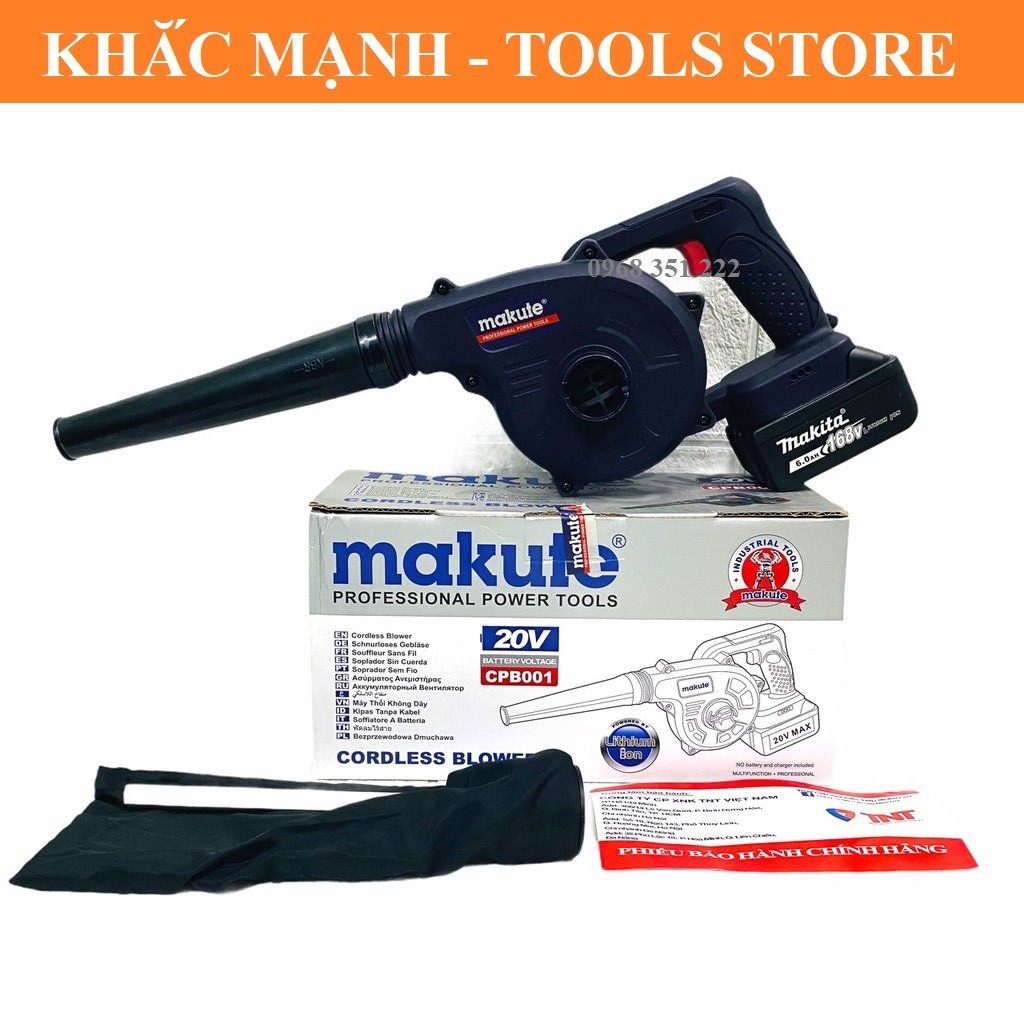 THÂN MÁY THỔI BỤI DÙNG PIN MAKUTE, SÀI CHUNG CHÂN PIN MAKITA