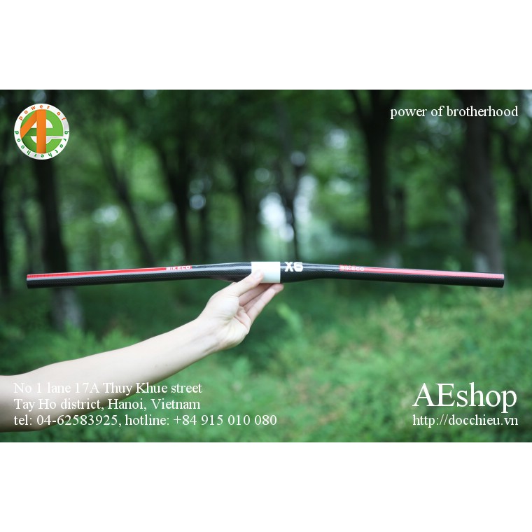 tay lái xe đạp mtb siêu nhẹ full carbon 31.8 mm Bikeco