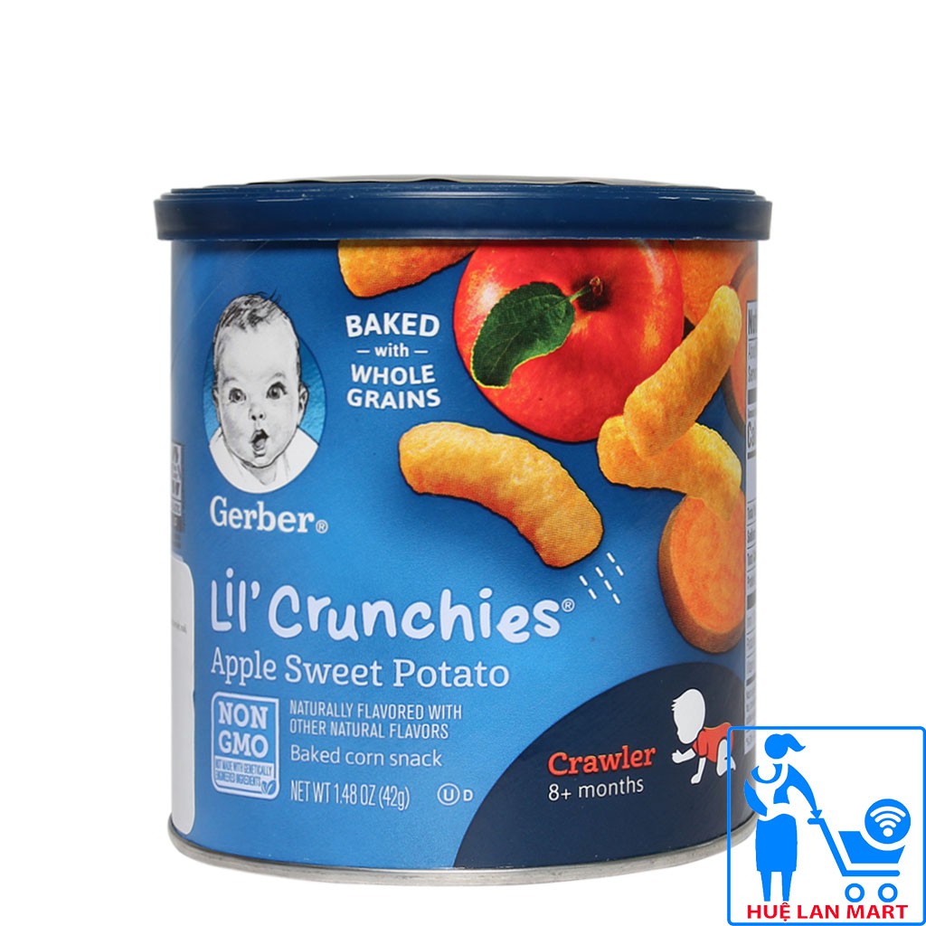 [CHÍNH HÃNG] Bánh Ăn Dặm Gerber Organic Puffs Tomato Carrot 49g/ Lil' Crunchies Mild Apple Sweet Potato 42g