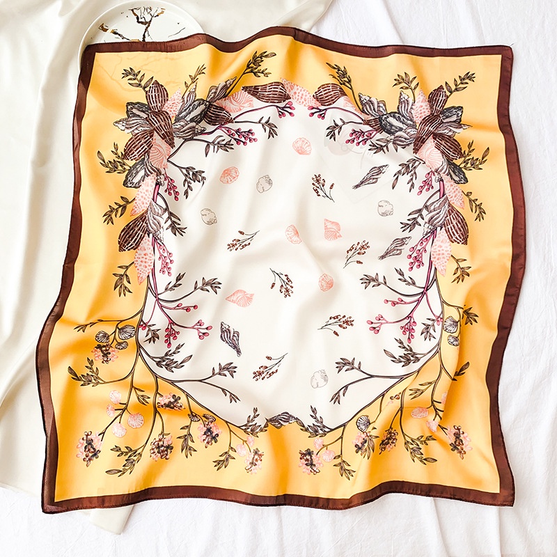 Khăn Choàng Cổ Vuông Giả Lụa In Họa Tiết Mới 70CM (27.5*27.5 Inches) WJ1026-104