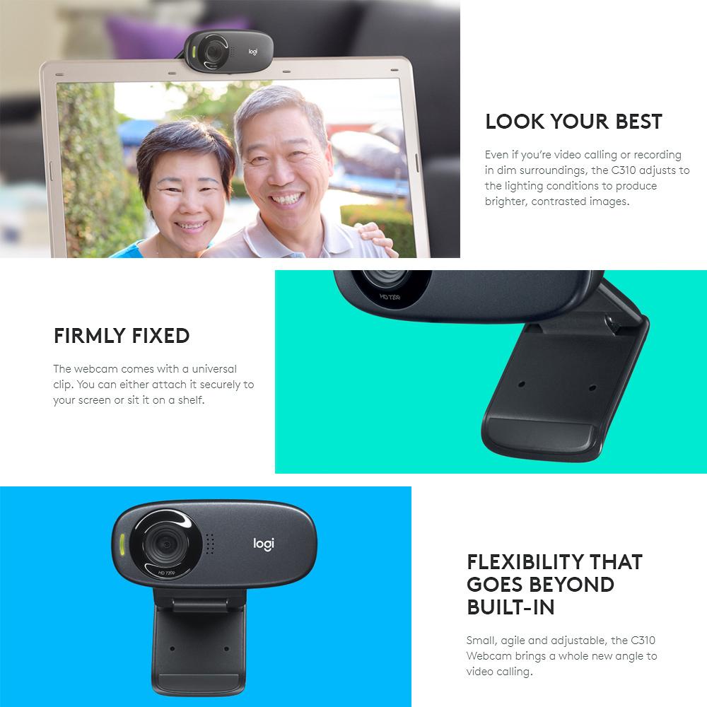 Webcam Logitech C310 (HD) Đen