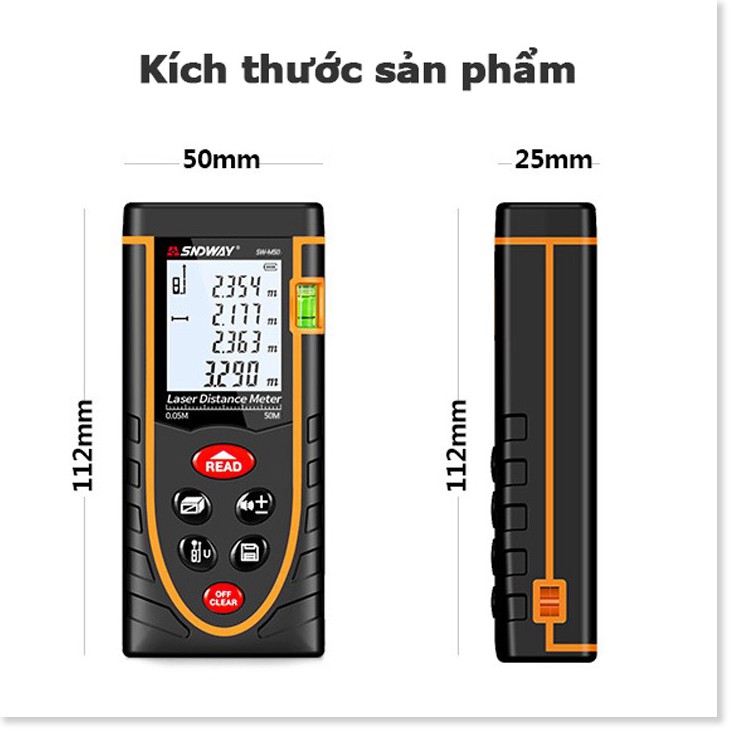 Thước đo khoảng cách bằng tia laser SNDWAY SW-M40/M50/M60/M70/M80/M100/M120 40m 50m 60m 70m 80m 100m 120m 🚀GIAO HÀNG HỎ