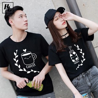 Áo thun Cặp Đôi Nam Nữ Couple - Coffe Cream (Giá 65k 1 áo) Có size tay lỡ