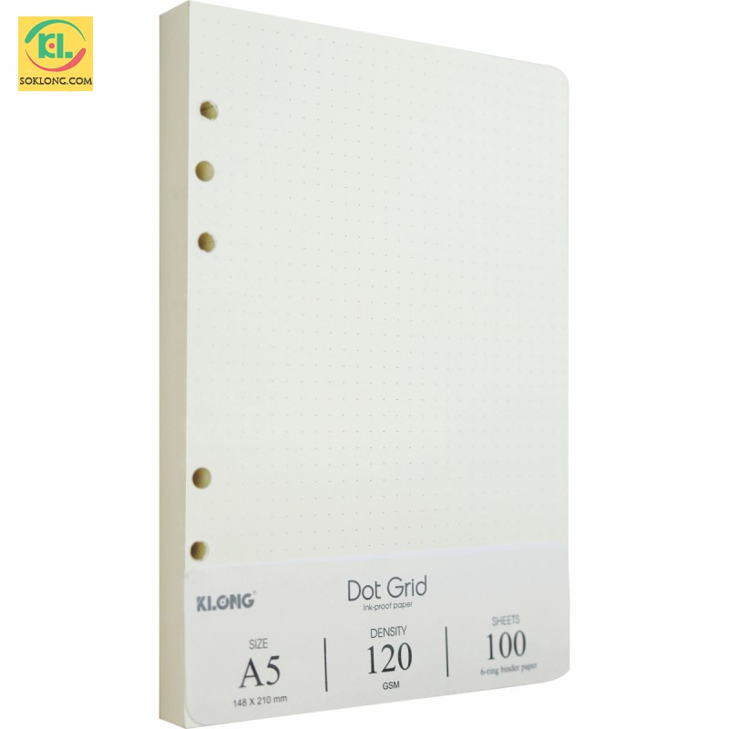 Ruột sổ còng A5 Dot Grid ruột chấm tròn tiện lợi - 100 tờ dày dặn KLong-MS997