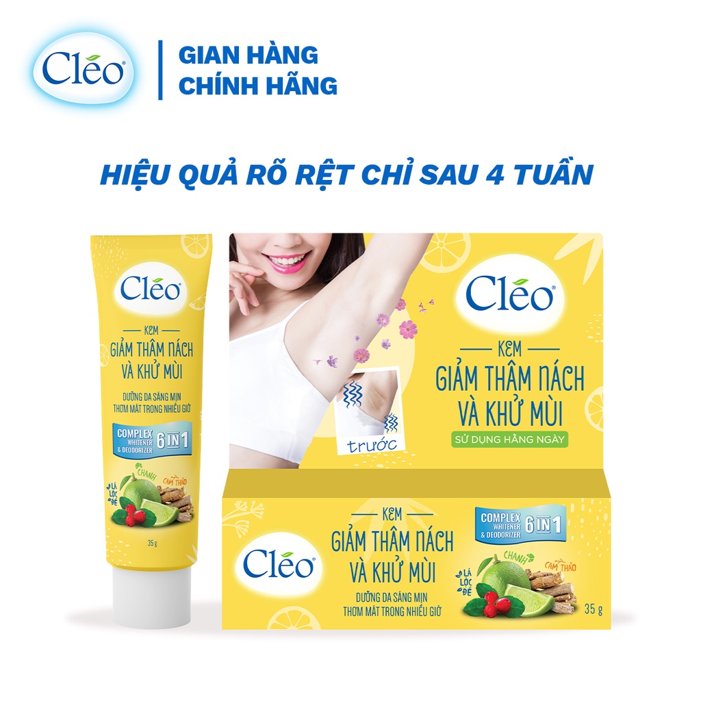 Combo 3 Kem tẩy lông Cleo cho da thường 25g/ tuýp và Kem giảm thâm nách  &amp; khử mùi Cleo 35g/ tuýp