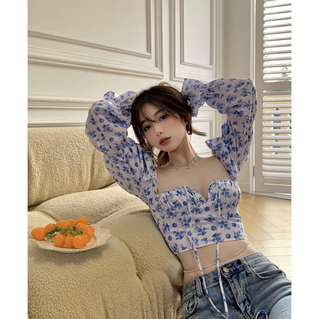 Áo Croptop Tay Phồng Cổ Vuông Thời Trang Dành Cho Nữ | BigBuy360 - bigbuy360.vn