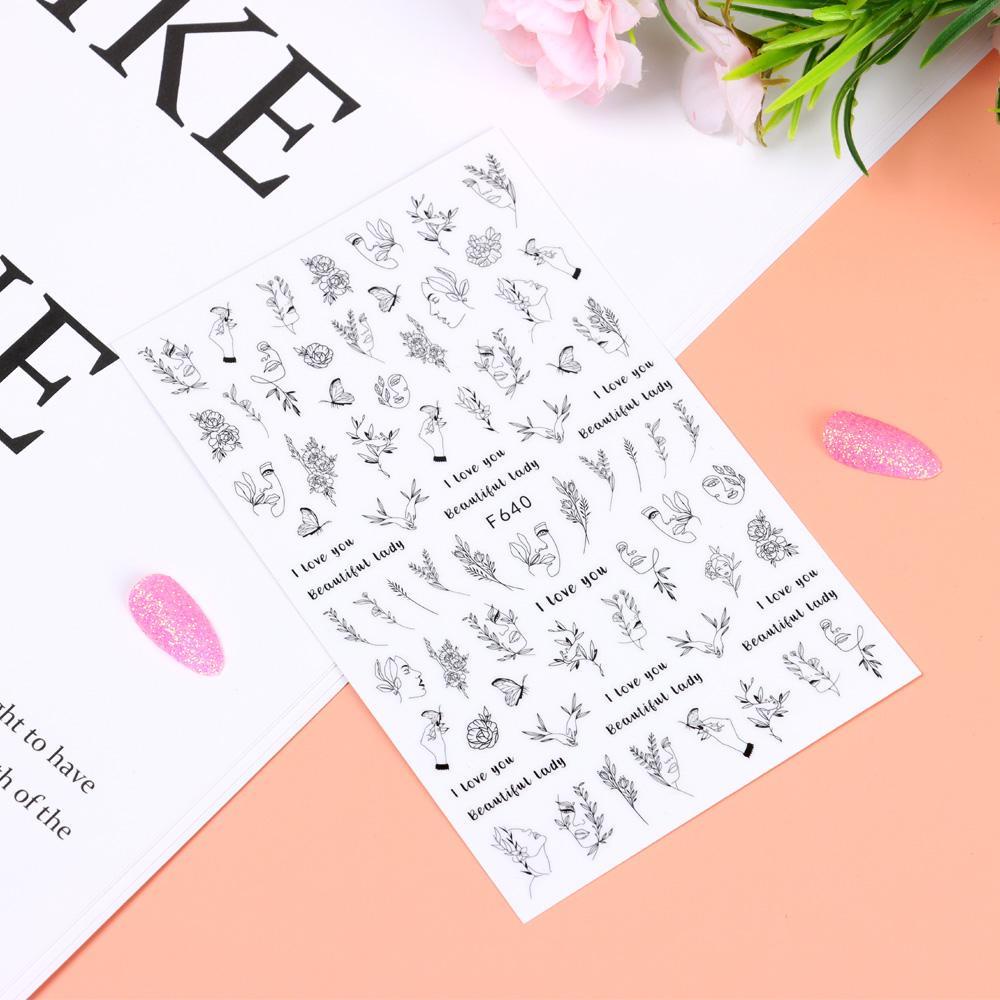 Miếng Dán Trang Trí Móng Tay 3D Hình Khuôn Mặt Độc Đáo