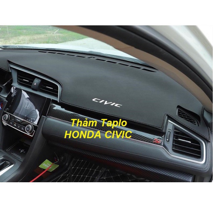 Honda Civic, thảm taplo da vân carbon chống nóng, taplo da các bon, cacbon shopsasavn