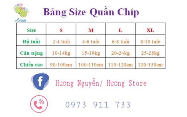 QUẦN CHIP ĐÙI COTTON DỄ THƯƠNG CHO BÉ GÁI