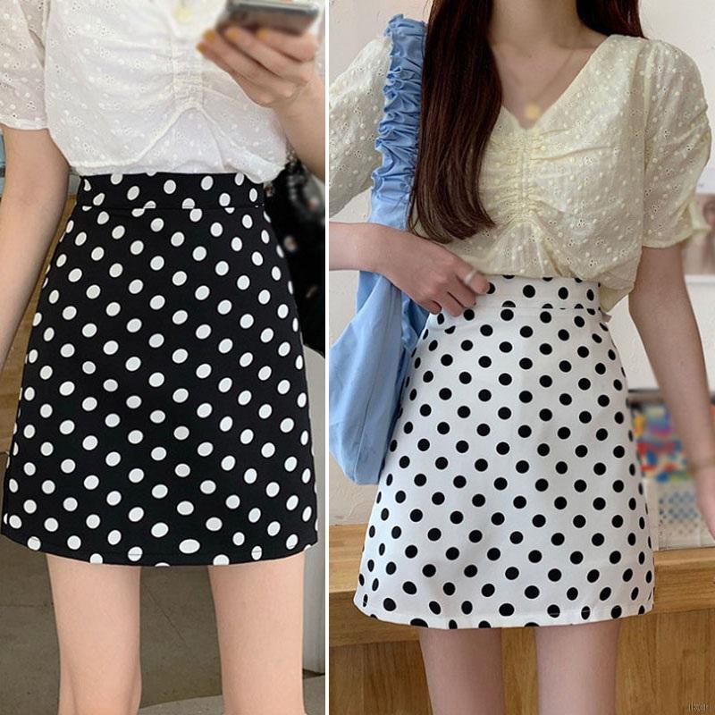 Women's Sexy Dot High Waist Slim Preppy Style A Line Skirt | BigBuy360 - bigbuy360.vn
