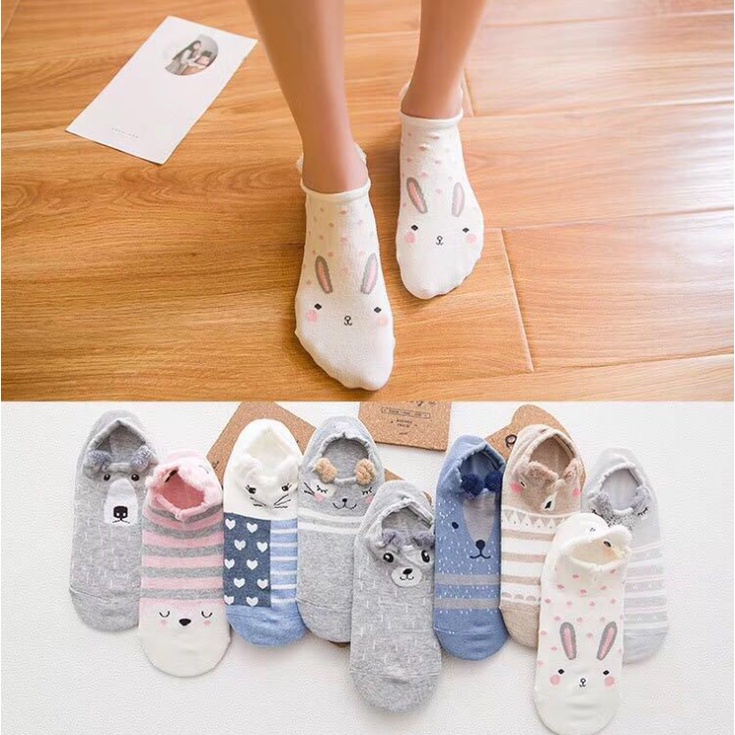 📛 RẺ VÔ ĐỊCH 📛 Tất chân , vớ nữ cổ ngắn, cổ thuyền họa tiết con vật xinh xắn, dễ thương