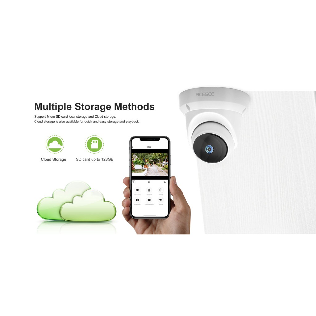 [Mã ELHAMS5 giảm 6% đơn 300K] Mắt camera ip wifi xoay 360 độ trong nhà Acesee AC31 Full HD+ Kèm thẻ nhớ