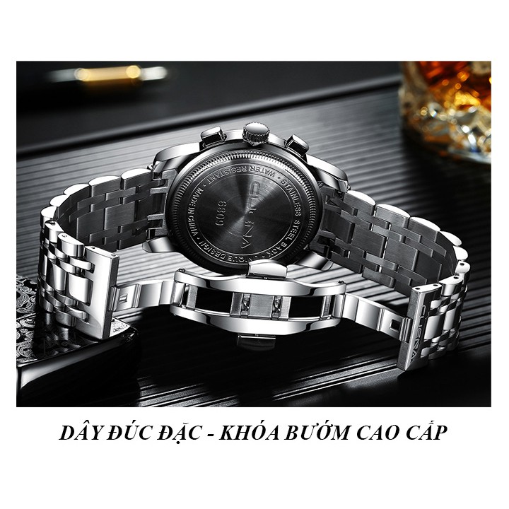 (ĐẲNG CẤP) Đồng Hồ Nam Chạy 6 Kim CUENA Máy Nhật Kính Tráng Saphire _Dây Thép Đúc Đặc Nguyên Khối | BigBuy360 - bigbuy360.vn