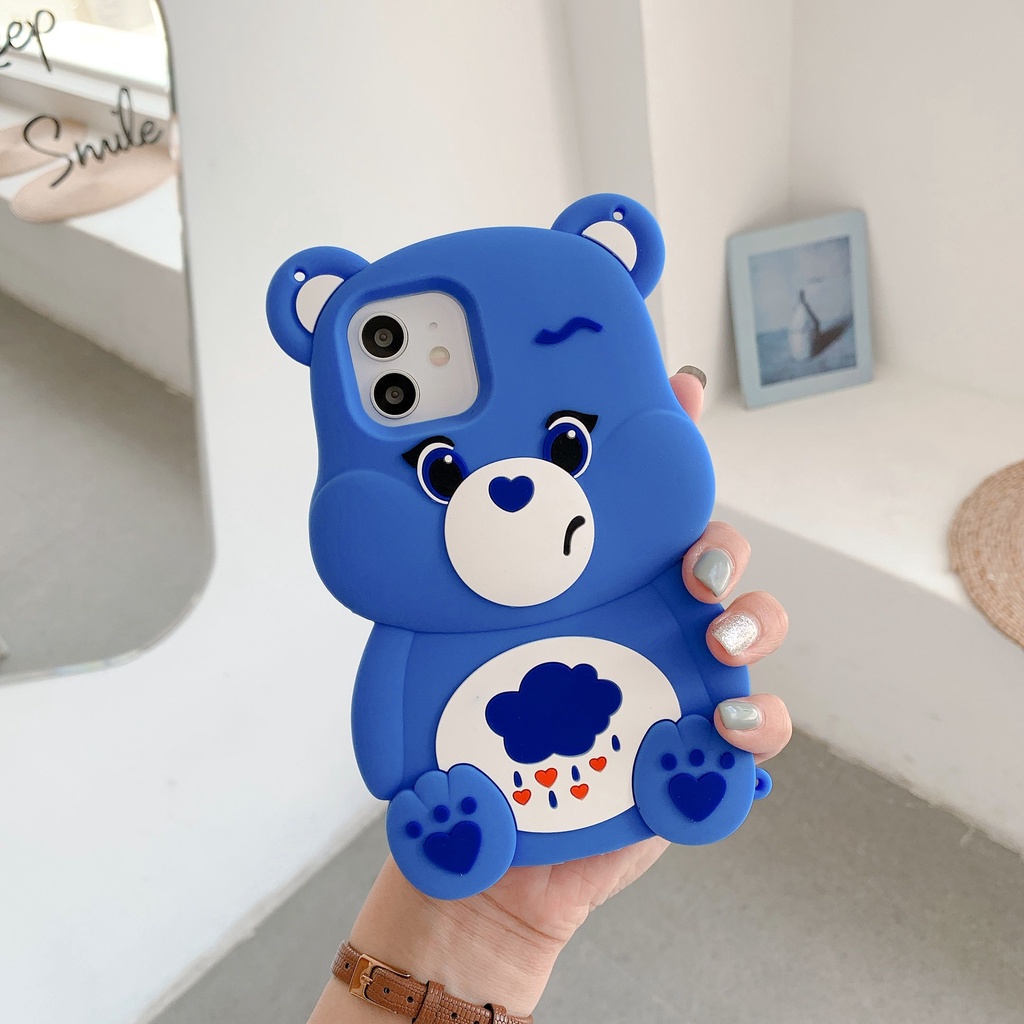Dễ Thương Ốp Điện Thoại tpu Silicon Hình Gấu Cầu Vồng Cho iphone 14 15 11 12 13 pro max xs max x xr 7 8 plus