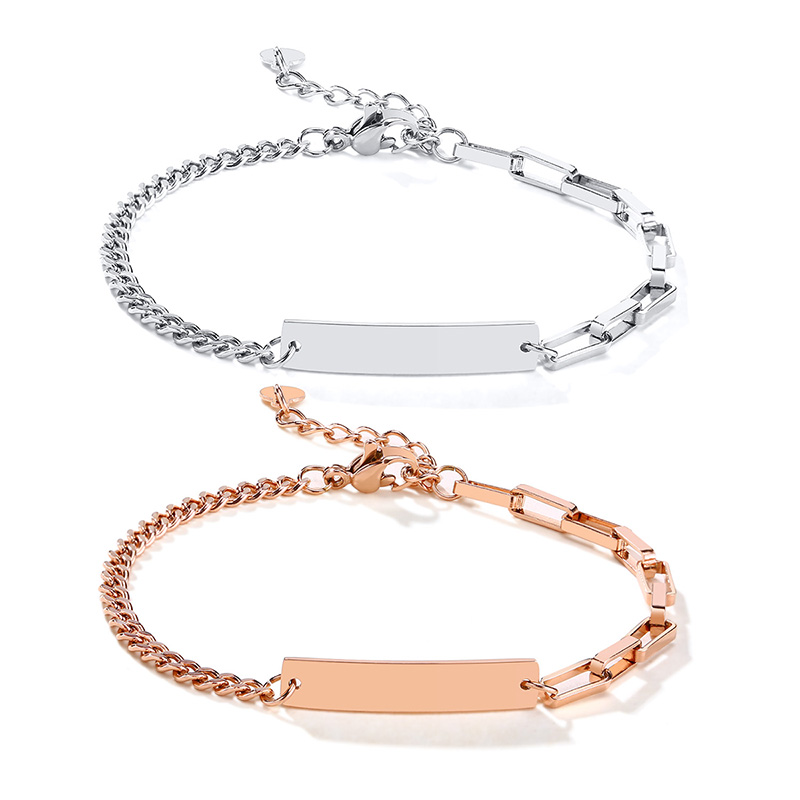 Vnox Vòng Tay Thép Không Gỉ Khắc Tên Ngày Tháng