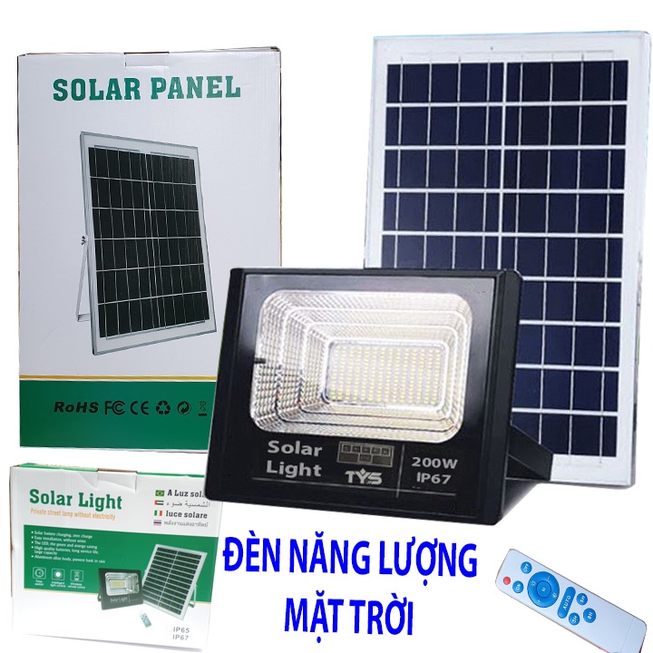 Đèn năng lượng mặt trời Solar light 100W đến 300W -  Đèn LED pha chống nước IP67 mẫu mới nhất 2021