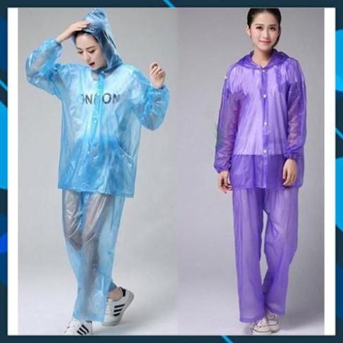 [Ebest] sỉ  10 Áo mưa bộ ni lông cao cấp trong suốt, combo 10 bộ áo mưa