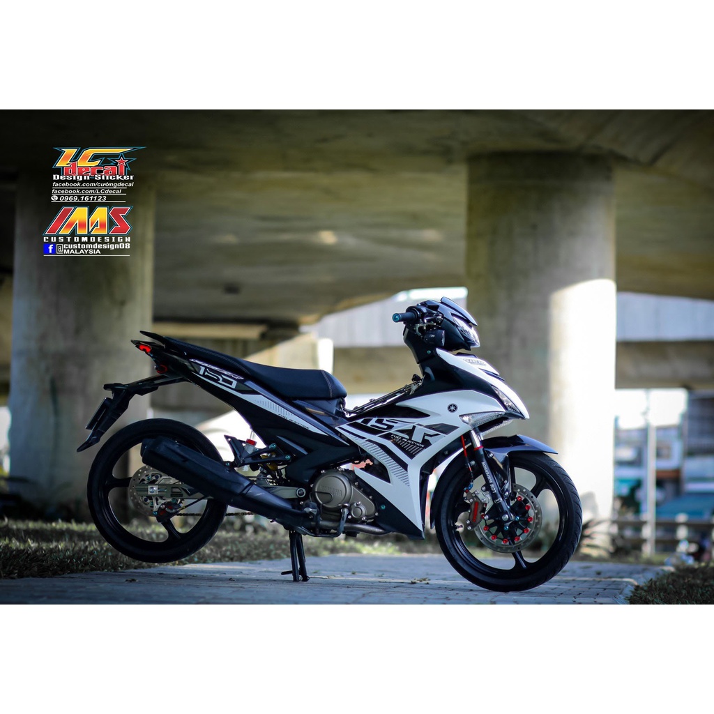 Tem rời Exciter 150 y15zr trắng đen mới , tem cao cấp 3 lớp bao bay màu , hình ảnh thực tế