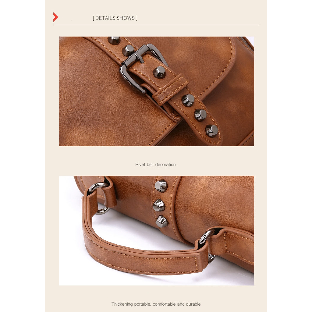 Túi Đeo Chéo Chuwanglin Làm Bằng Da Vintage Dành Cho Nữ