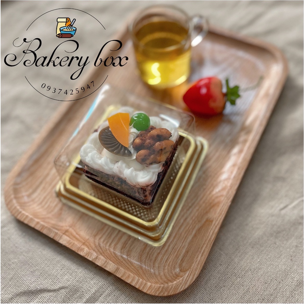 XY80S | 100 Hộp Vuông Đế Vàng Đựng Bánh Trung Thu 100gr ~ 150gr