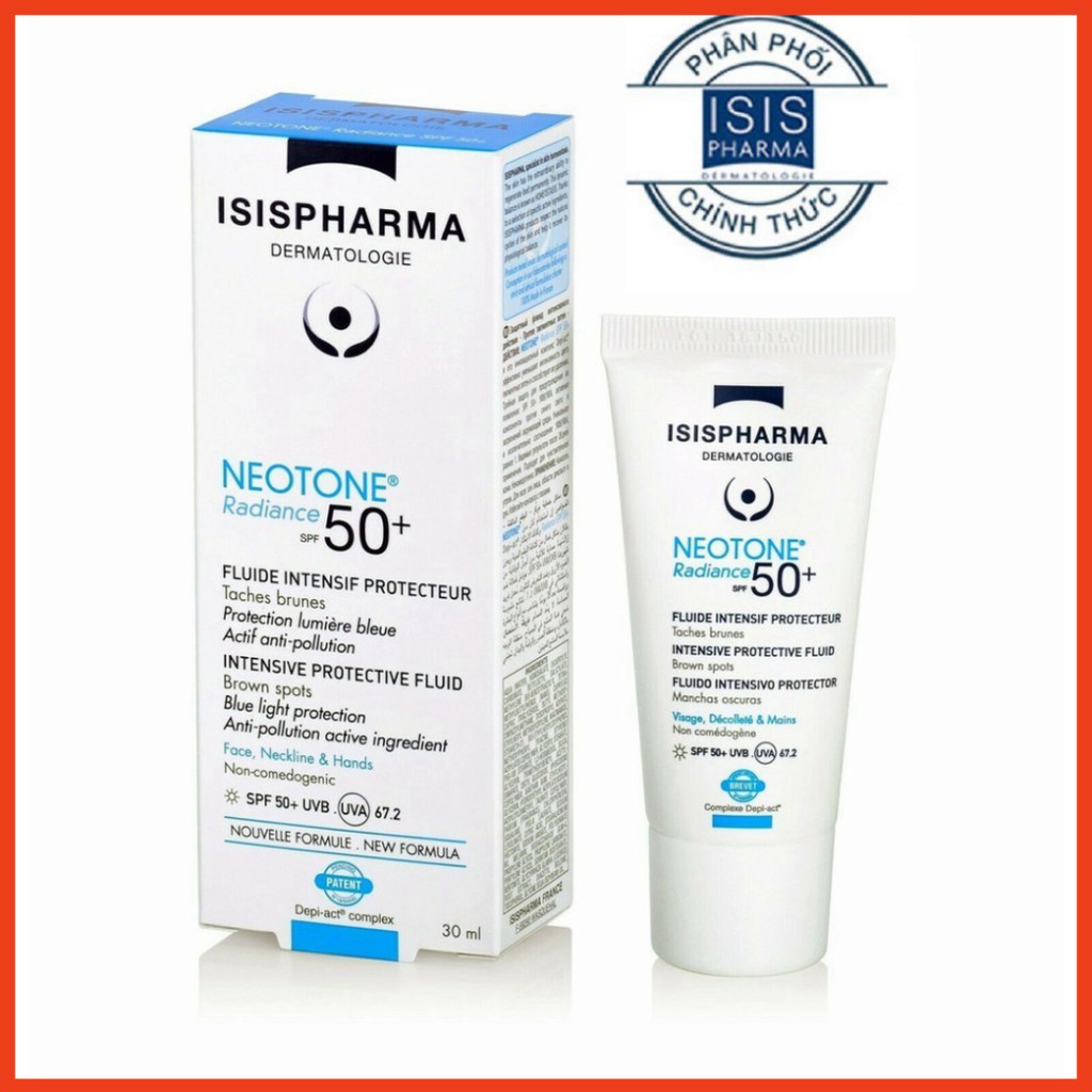 [CHÍNH HÃNG] Isis Pharma Kem Dưỡng Trắng Da, Giảm Nám, Chống Nắng Neotone Radiance SPF50+ 30ml