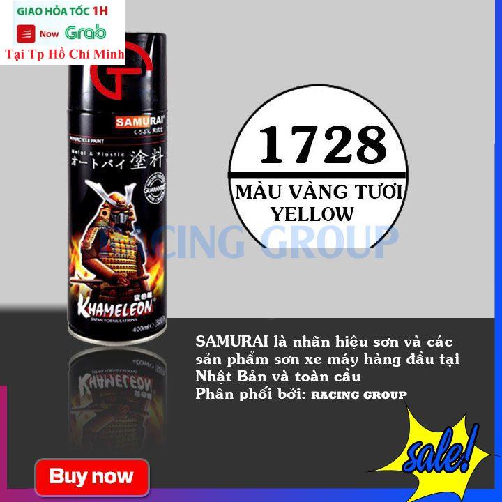 Sơn Xe Máy Chính Hãng Samurai 12/1728 Vàng - Lên Màu Chuẩn Bền Màu