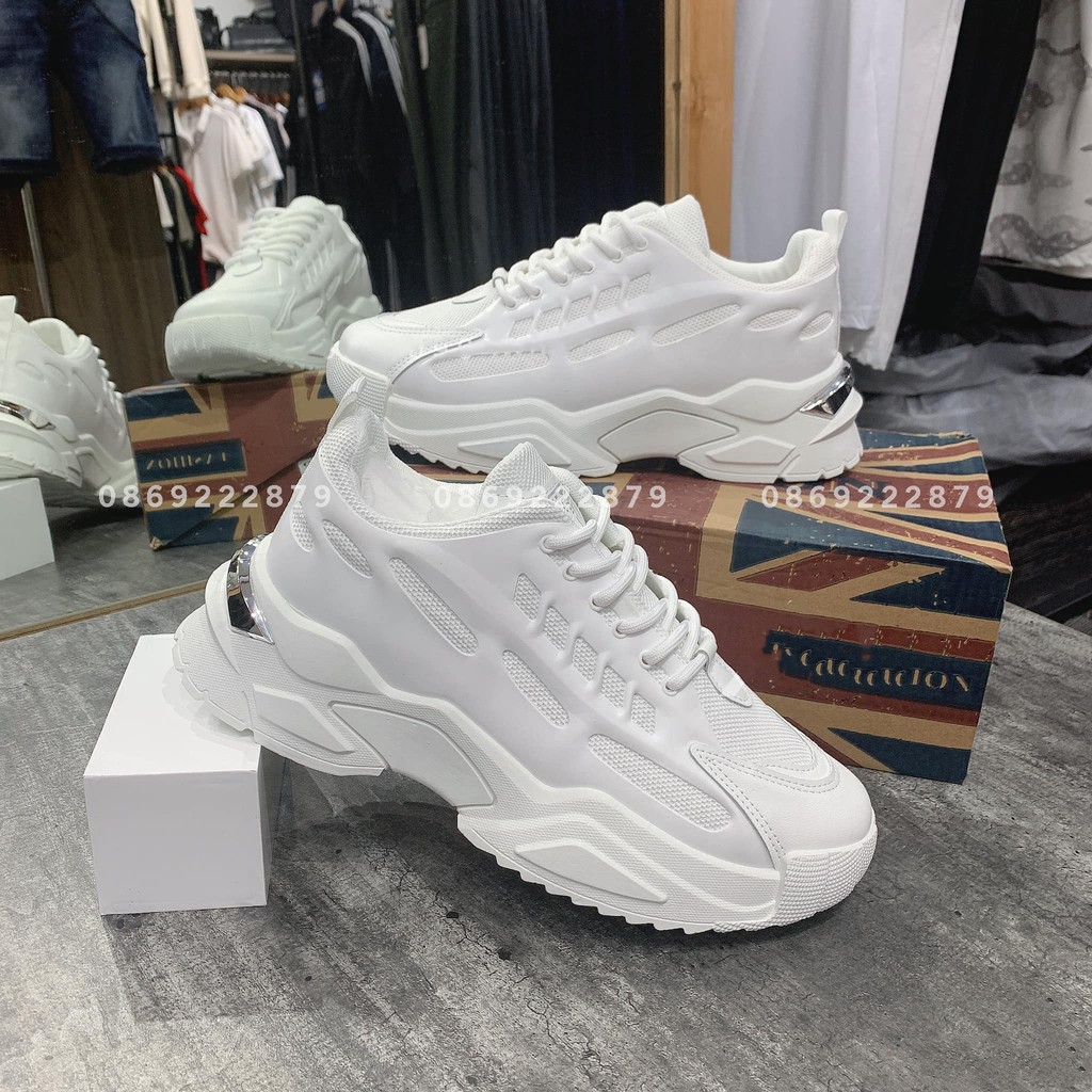 Giày thể thao nam, Giày sneaker nam độn full trắng CK2025 | BigBuy360 - bigbuy360.vn
