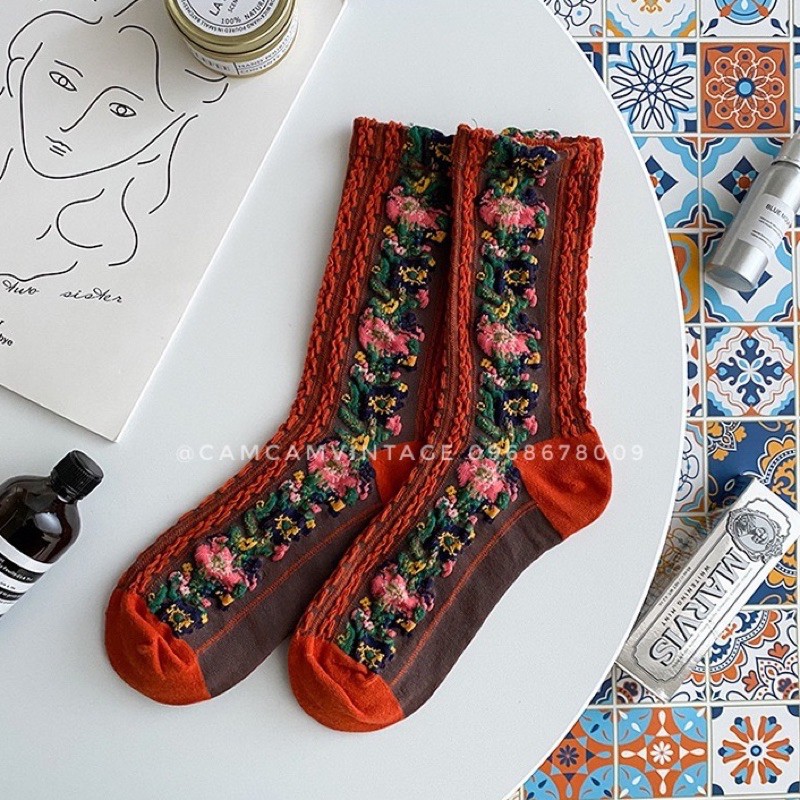 [ SẴN ] SET TẤT TRẮNG CỔ CAO NỮ VỚ CAO CỔ  TIỂU THƯ LOLITA TẤT VỚ NỮ THÊU HOA ULZZANG STYLE HÀN QUỐC