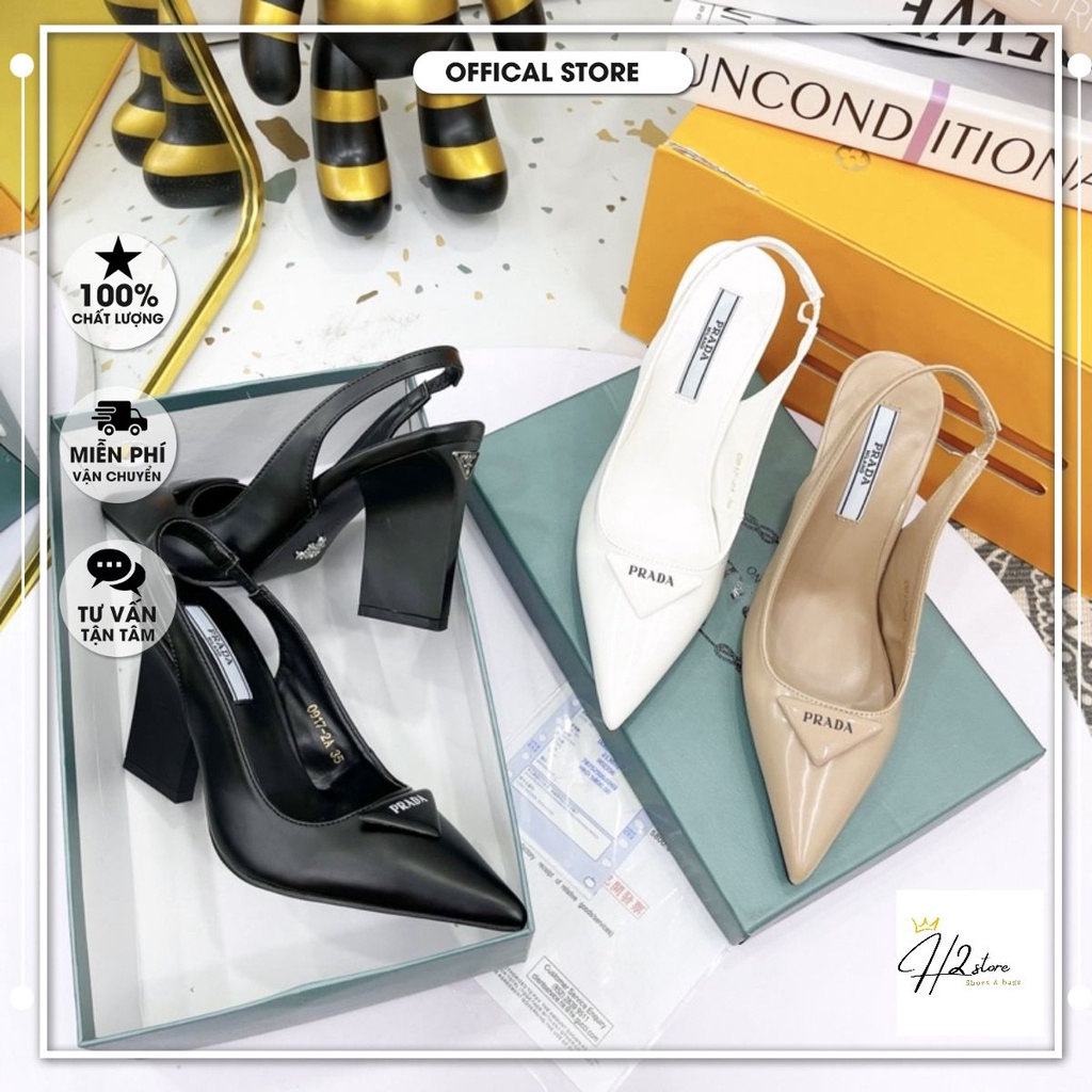 Sandal gót dẹt quai sau fullbox