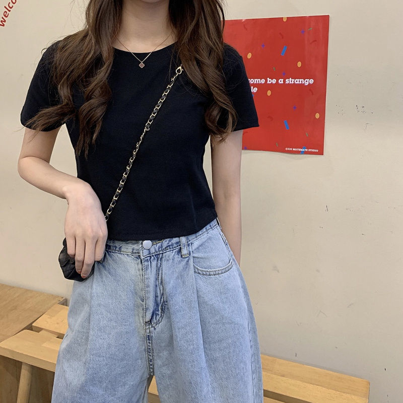 Short Sleeve Cotton T-shirt Trendy Simple Design