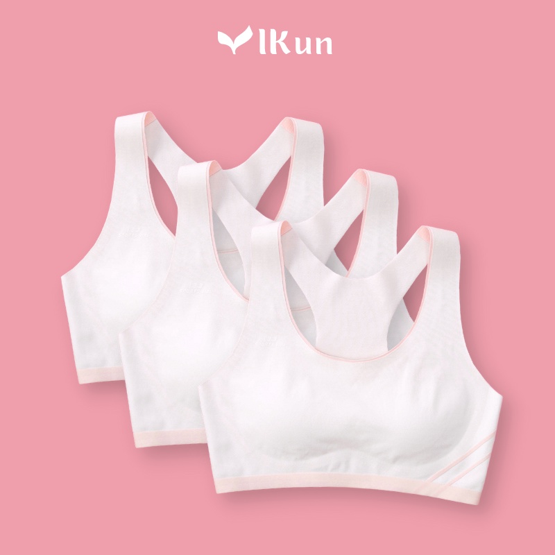 Combo 3 áo lót sợi gỗ sồi mát lạnh dành cho bé gái áo lót lá học sinh Ikun AML03