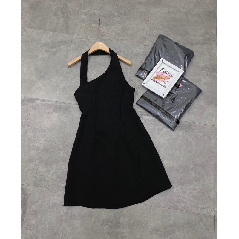 [Siêu Hot] Váy Đen Cổ Chéo Cá Tính , Đầm Thiết Kế Có Ảnh Thật Kèm Video | BigBuy360 - bigbuy360.vn