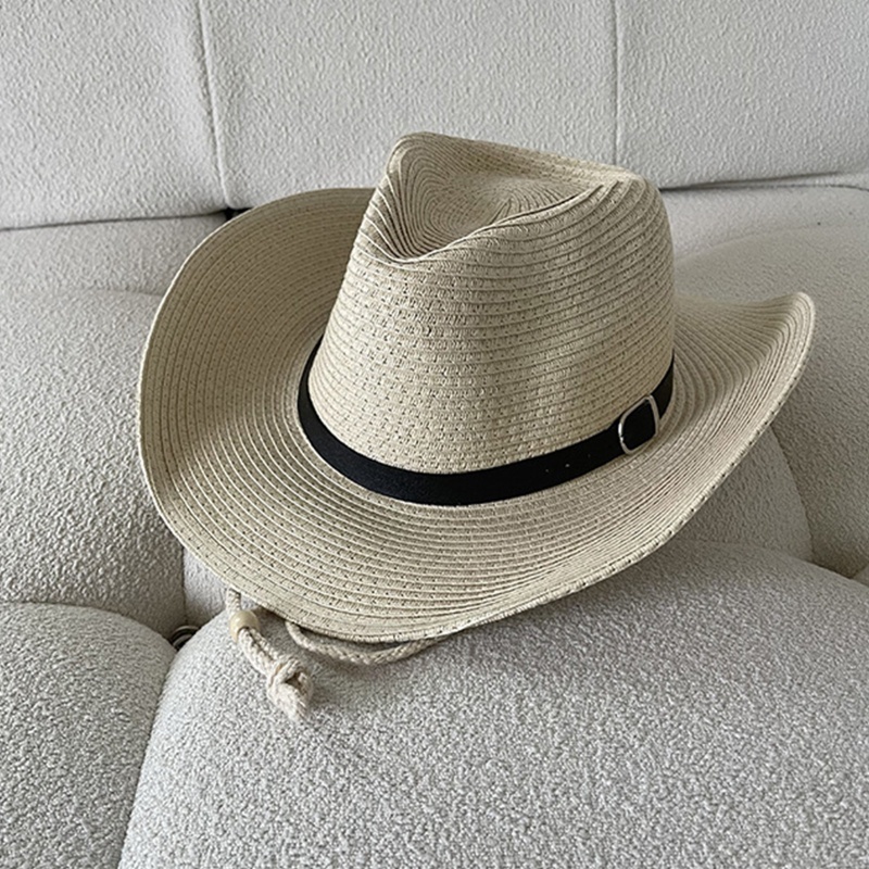 Mũ Rơm Cao Bồi Thoáng Khí Thời Trang Đi Biển Mùa Hè Cho Nữ