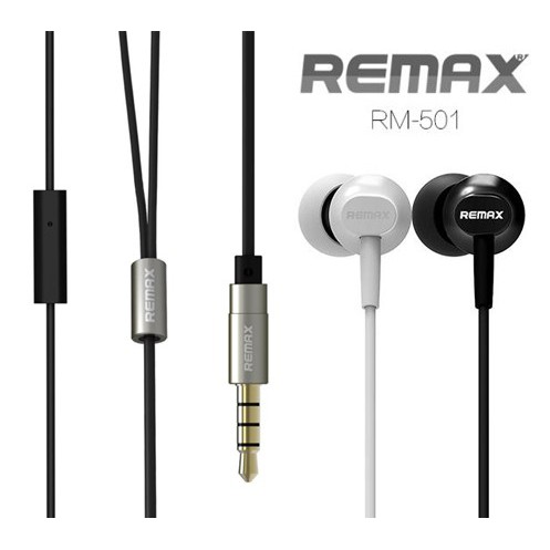 Tai Nghe nhét tai Chính hãng Remax RM-501 Bass mạnh cách âm chuẩn âm thanh siêu chất