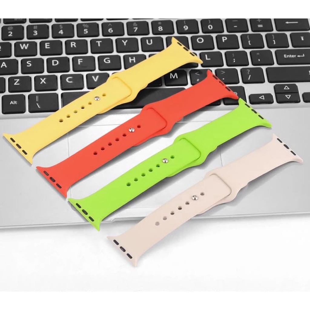 Dây Cao Su Chống Bẩn Apple Watch Series 1/2/3/4/Se/5/6/7 Đủ Size 38mm-40mm-41mm-42mm-44mm-45mm