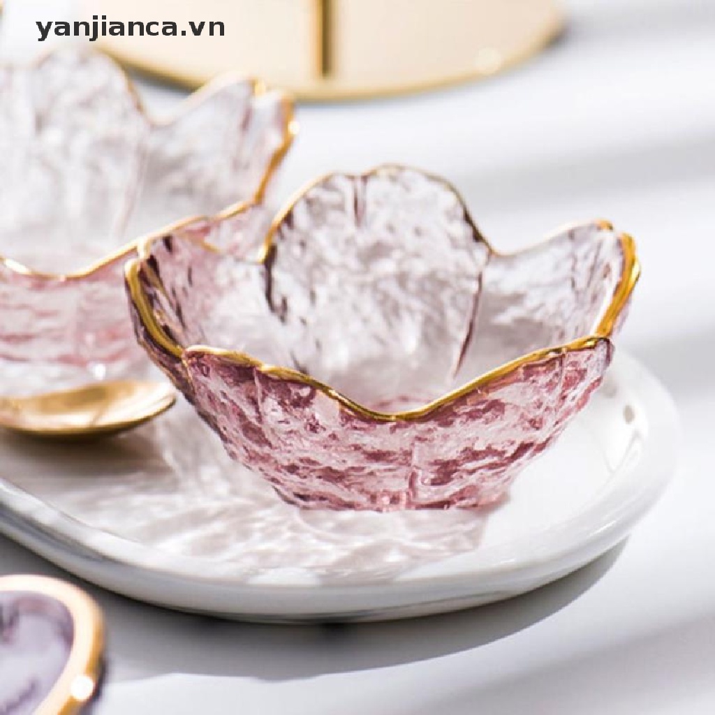 Đĩa thủy tinh đựng nước chấm hình hoa anh đào phong cách Bắc Âu chất lượng cao