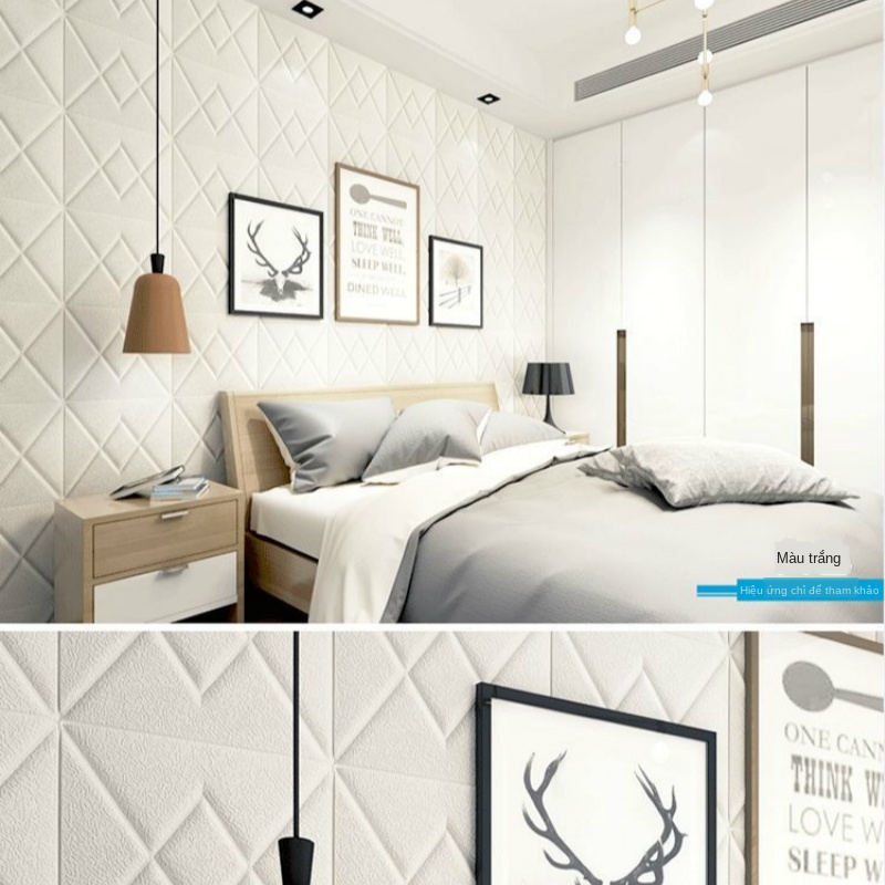 Miếng giấy dán tường làm nền trang trí 3D mềm mại chống va đập tiện lợi | BigBuy360 - bigbuy360.vn