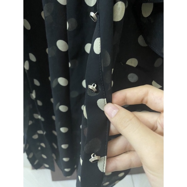 Áo sơ mi tay ngắn chấm bi KellyBui auth chính hãng