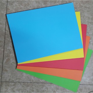 Bìa màu Grand 5 màu trộn A4/160gsm (Cam, Vàng, Đỏ, Xanh lá, Xanh dương) - xấp 100 tờ 5 màu