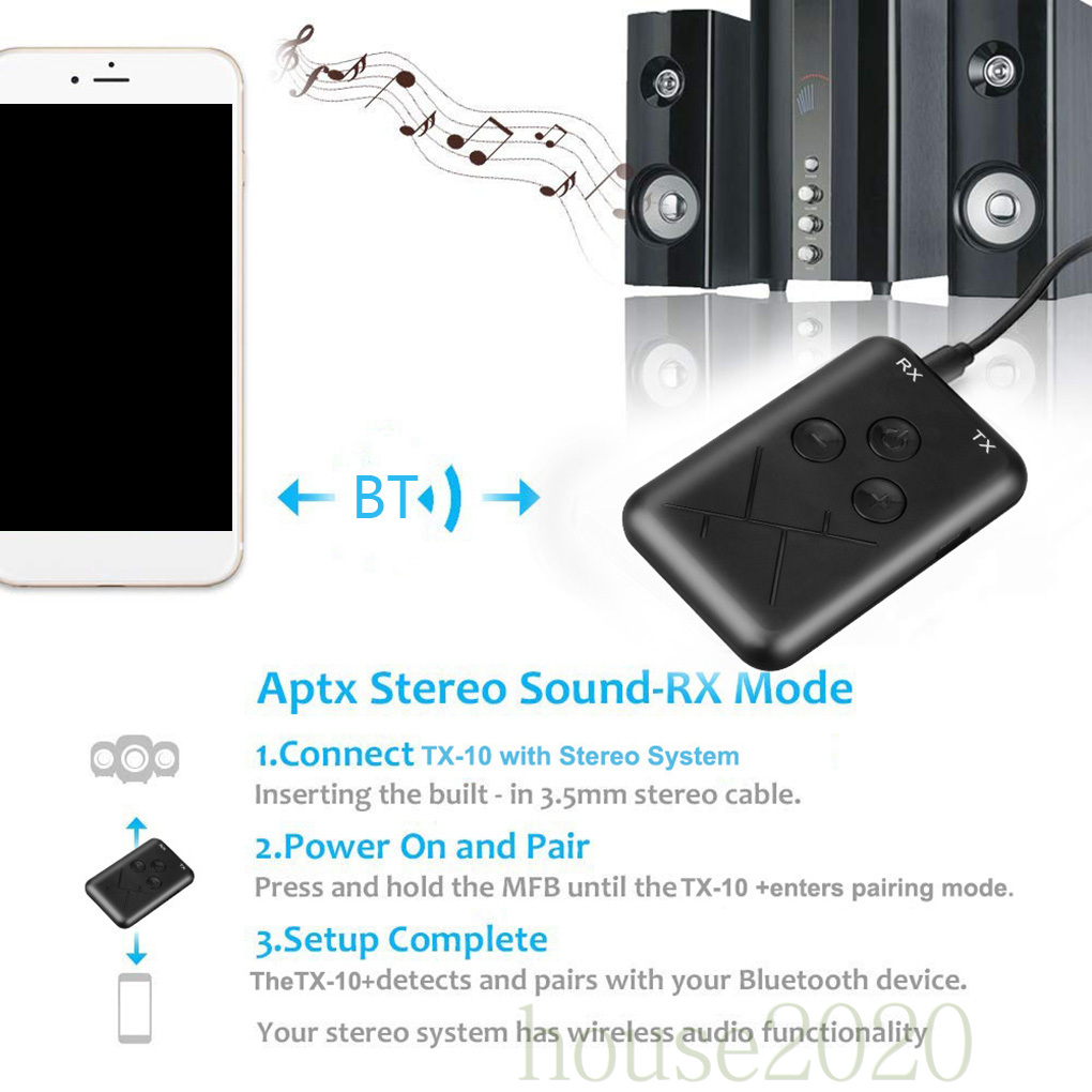 Bộ Thu Phát Tín Hiệu Âm Thanh Bluetooth 4.2 Không Dây 2 Trong 1 Giao Diện 3.5mm