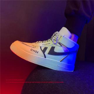 Giày Thể Thao Họa Tiết Graffiti Dạ Quang Thời Trang Cho Nam