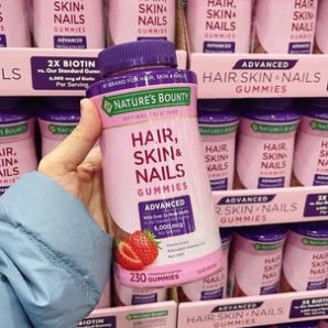 MẪU MỚI - Kẹo Dẻo Hair, Skin & Nail Gummies Nature's Bounty Mỹ 230 Viên 6000MG - KẸO GUMMIES TÓC, MÓNG, DA BIOTIN MỸ - n