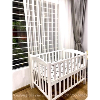 Nôi cũi gỗ quế tự nhiên 100%,nâng hạ nhiều nấc, ghép giường bố mẹ, gấp gọn tiện lợi
