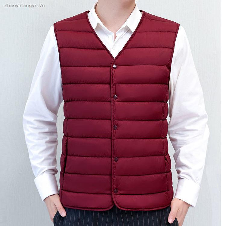 Áo khoác phao cotton phối nhung dày giữ ấm mùa thu đông cho nam trung niên